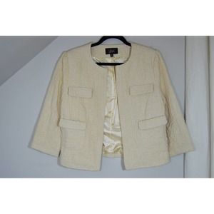 Luii cream vintage jacket blazer size L 3/4 sleeve 1960s style